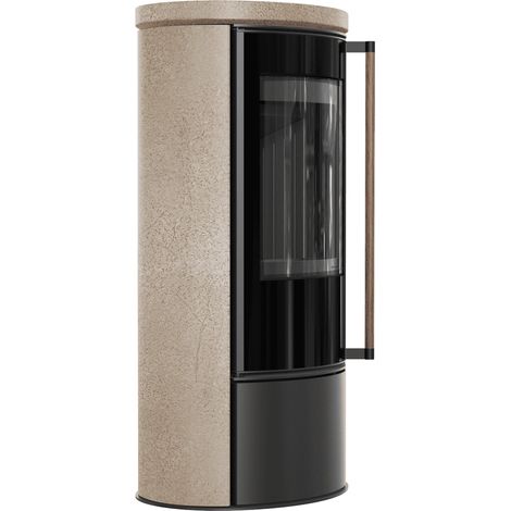 KRATKI ERIK Ø150 5,5 kW Keramikofen GOLD SATIN Griff Jatoba Abdeckung (1/5)
