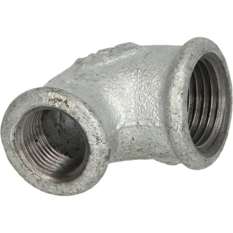 Raccord en fonte malléable coude réduit 1" x 1/2" FF/FF