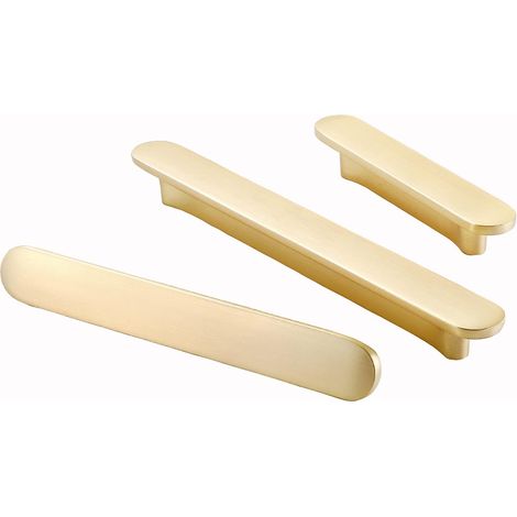 Set of 2 Hole Centers 3.8'' (96mm) Kitchen Drawer Pull Pull Handle Modern Zinc Alloy Brass Hardware Brushed Gold for Cabinet Bathroom (1/5)