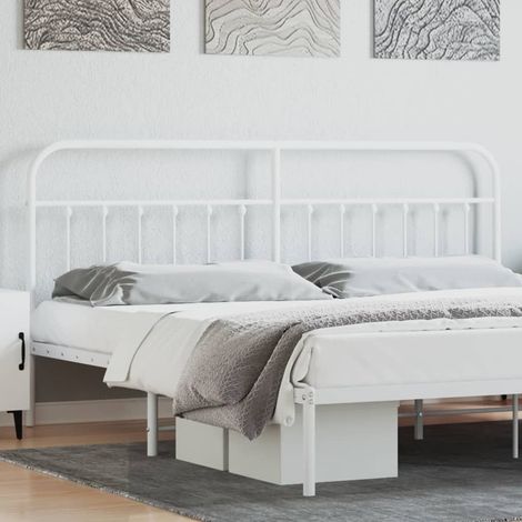 Kopfteil Metall Weiß 200 cm vidaXL