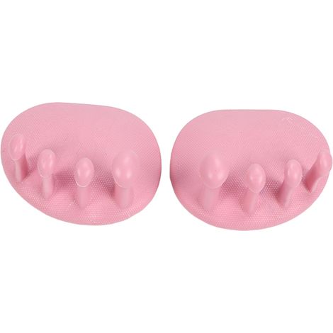 Lot de 2 séparateurs d'orteils, grande force de friction 30°, semelles à grille de points pour ménisque, correcteur corporel portable et pratique, rose. (1/5)