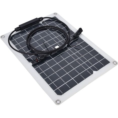 Lot de 2 panneaux solaires photovoltaïques monocristallins en silicium de 15 W avec contrôleur 50 A pour voiture, yacht ou bateau. (1/5)