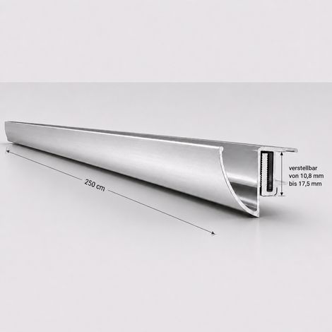 BuyLando Regenrinne für Vordach 250cm Silber 10,8-17,5mm (1/5)
