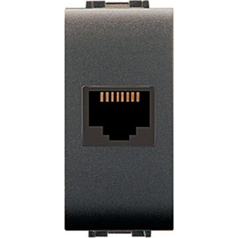 Presa telefonica RJ11 nera Life