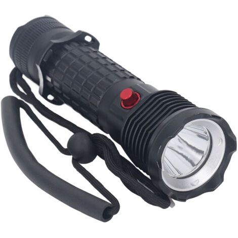 Lampe torche de plongée LED blanche étanche IPX8, submersible professionnelle pour les situations d'urgence en eaux profondes. (1/5)