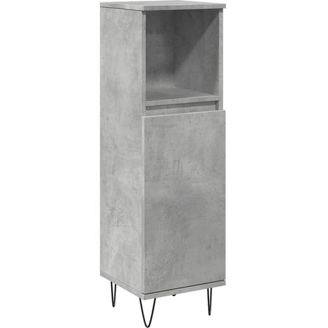 Mueble de baño moderno con almacenamiento flexible 30 x 30 x 100 cm madera de ingeniería gris hormigón 020051087 (1/5)