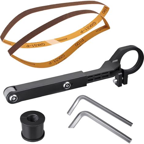 Ponceuses en acier robuste pour ponceuses, convertisseur de ponçage, accessoire parfait pour les tâches détaillées de ponçage et de polissage, fixation de polisseuse à bande pour meuleuses d'angle (1/5)