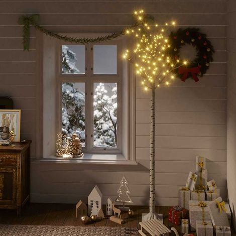 Arbre de Noël Lumineux Saule 200 LED Blanc Chaud Décoration Intérieur Extérieur 220 cm - PANGIVO (1/5)