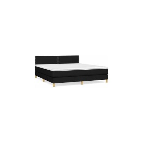 Sommier à lattes de lit avec matelas Noir 180x200 Tissu (1/5)
