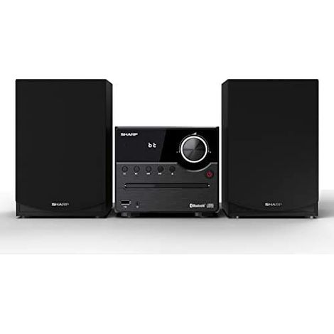 Sharp XL-B512(BK) Microcadena Sound System estereo con radio FM, Bluetooth v5.0, CD-MP3, reproducción USB, altavoces de madera y 45W color negro (1/5)