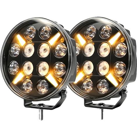 Luz de trabajo, haz combinado, función estroboscópica, 2 unidades de 9 pulgadas con luz intermitente. (1/2)