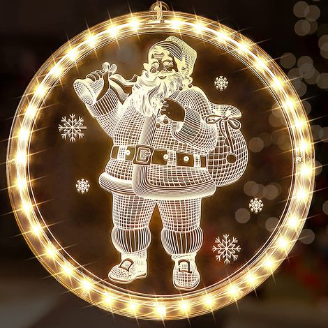 Luces De Ventana Navideñas - Luces 3D Colgantes - Funcionan Con Baterías - Acrílico - 16 Cm - 4,5 V - 7 Lm - IP44 - 1 Unidad (1/4)