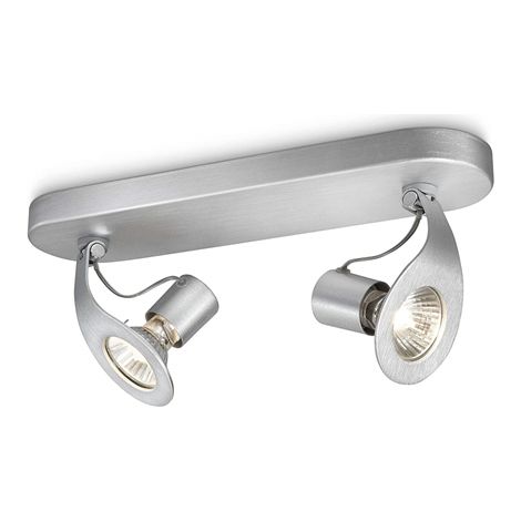 Barra spot 2 luci alluminio grigio max 50 W (1/2)
