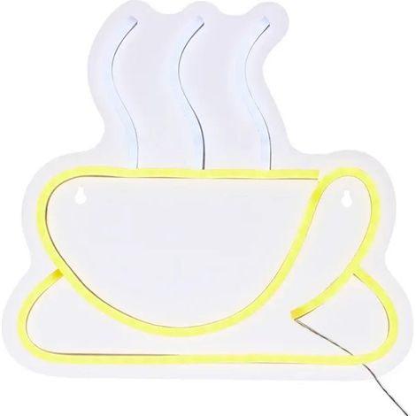Néon LED Mural "Café" 27cm Jaune (1/5)
