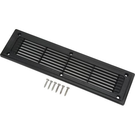 Ventilation Grille, Black ABS 300x80mm, M5 Hole, For Camper Van Bus Cabinet (1/5)
