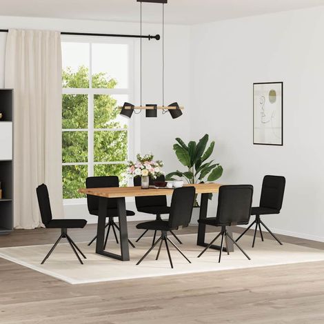 Esszimmerstühle 6 Stk. Schwarz Stoff (1/5)