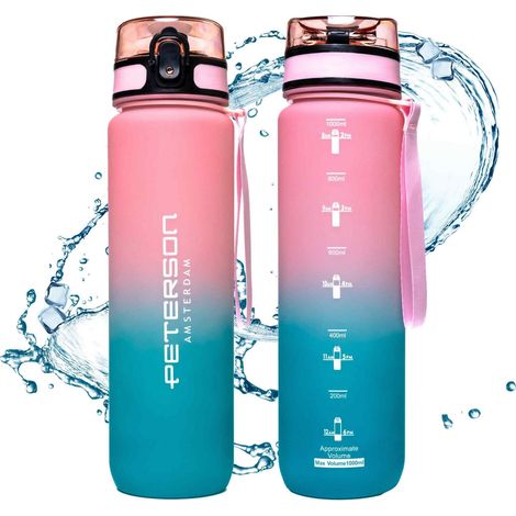 Botella de agua de 1 L PTN HY-003-1L-9546 Rosa-Azul (1/5)