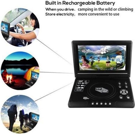 Portable - Akozon - 9 pouces - Écran LCD Rotatif 270° - FM Radio - Console de jeu intégrée