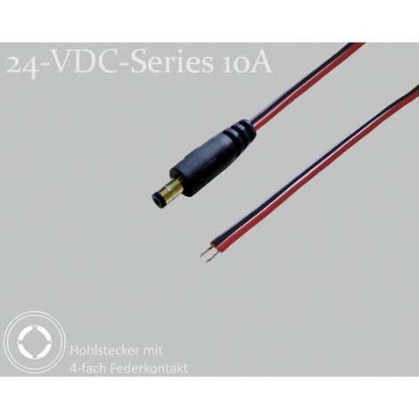 BKL Electronic 075900 DC-Steckverbinder DC-Hohlstecker - verzinnt 5.5 mm 2.1 mm 1.5 m 1 St. Single (1/2)