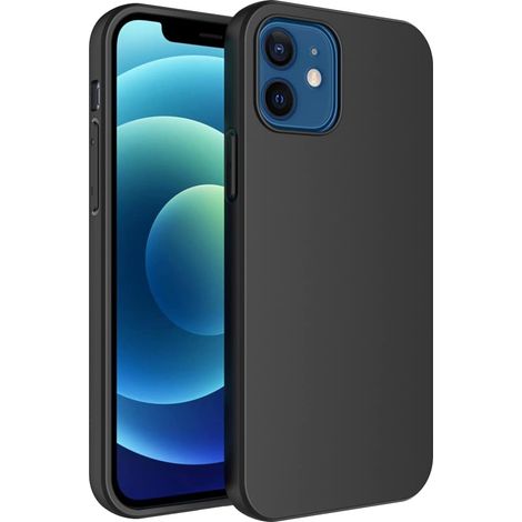 CUSTODIA PER APPLE IPHONE 12/12 PRO IN SILICONE NERO SOLID (1/5)