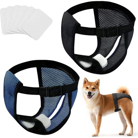 Für 2-teilige Slipeinlagen mit Tiermuster – waschbare Damenbinden zum Schutz während der Periode/Blutung, mittelgroß (schwarz/blau), inklusive 6 Gratis-Einlagen, Haustierunterwäsche während der Period