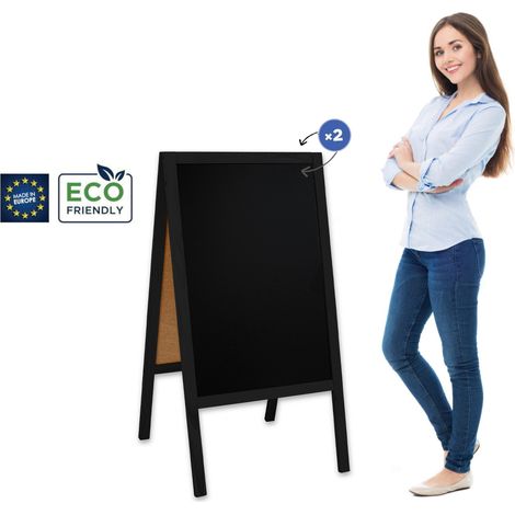Cartello in legno "L" classico (61x118 cm) - nero (1/5)