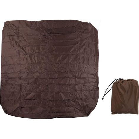 Housse de Protection pour Baignoire extérieure, 190 Polyester Taffeta argenté imperméable Pliable carré, Housse pour Spa, pour baignoires extérieures et Sources Chaudes, Marron, 210x210x30cm (1/5)