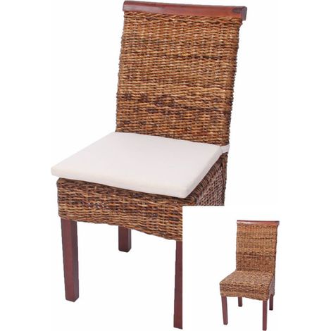 Lot de 2 chaises M45, banane tressée, 47x54x93cn, pieds marrons (1/5)