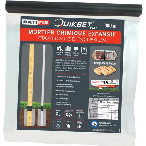 BATIFIX Mortero de sellado gris Quikset 300ml, 0,442 kg BATIFIX