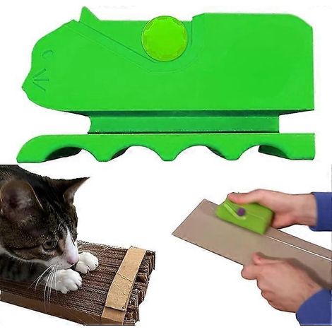 Griffoir pour chat, outil de découpe de carton, outils de bricolage, griffoir en carton pour chat, outil de recyclage de carton portatif imprimé en 3D, bandes de carton, vert (1/5)