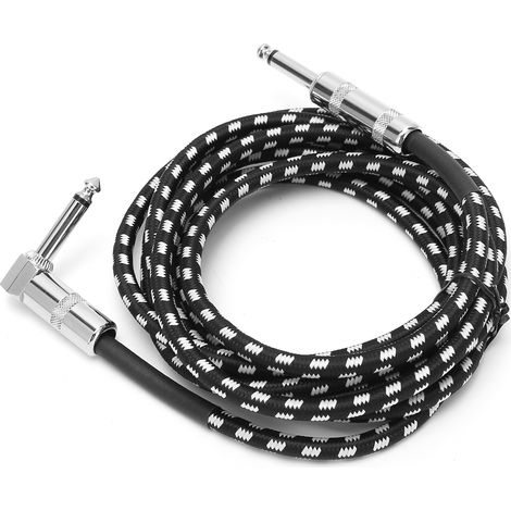 Câble de guitare 6.35 mm 3 mètres pour ampli et instruments - Connecteur mâle 1/4 pouce