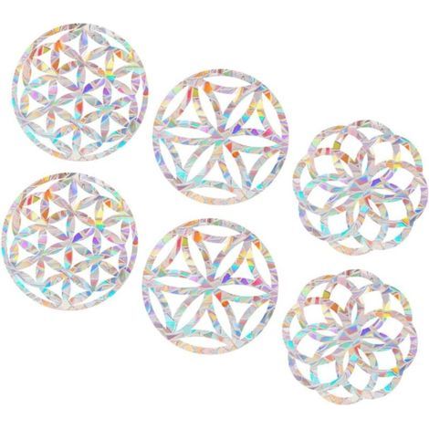 SABIR 2er-Set statisch haftende Fensteraufkleber, Antikollisionsset, DIY-Regenbogen-Dekorfolie, Vogelschutz und Innendekoration (1/5)