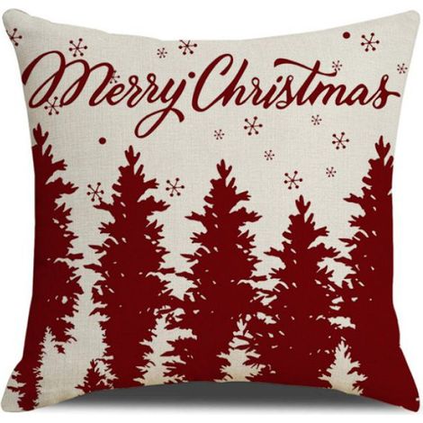 Coussin Noel - 45x45 cm - Housse Décorative Imprimé Élan - Pour Canapé Salon Chambre - Set de 4 (1/5)