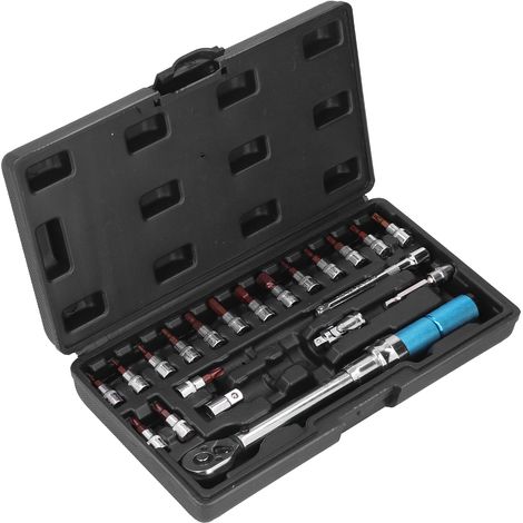 Clé dynamométrique vélo préréglée 2 sens, kit maintenance 1/4in 5-25N.m, outil réglable ZTY-21, lot mécanique bicyclette (1/5)