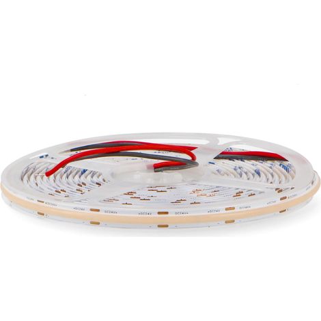 Ruban LED - 24 V CC, 5 mètres, 256 LED/m, 1560 lm/m, 4000 K, PCB blanc, IP20, idéal pour l'éclairage