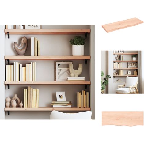 Wandregale - Living Wandregal 80x30x(2-4) cm Massivholz Eiche Unbehandelt (1/5)