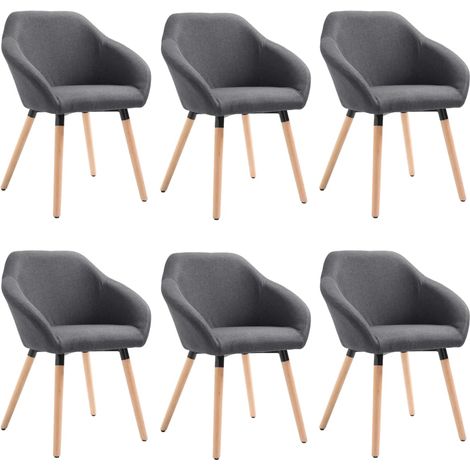 Lot de 6 chaises de salle à manger cuisine design moderne tissu gris foncé CDS022458 (1/5)