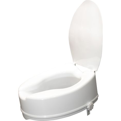 Siège de toilette surélevé en plastique avec couvercle Senator blanc - Hauteur 16 cm VR224H (1/4)
