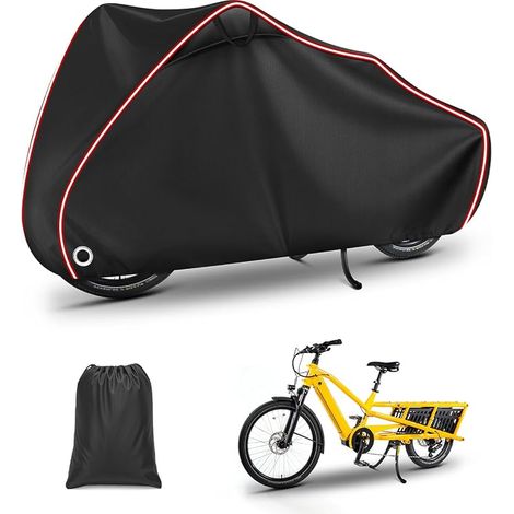 Waterproof Bicycle Cover Outdoor Bicycle Tarpaulin Waterproof Oxford Fabric 420D Tarpaulin Rain Windproof with Keyhole for Mountain Bike and Longtail Bike (210 x 75 x 125 cm) (1/5)