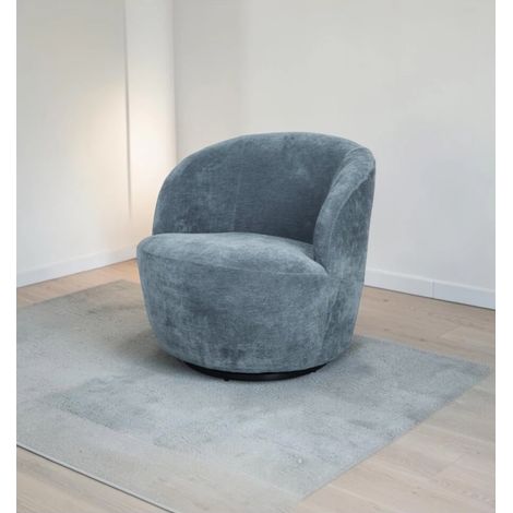 poltrona girevole bellahome "aura" azzurro 65x77x69 cm