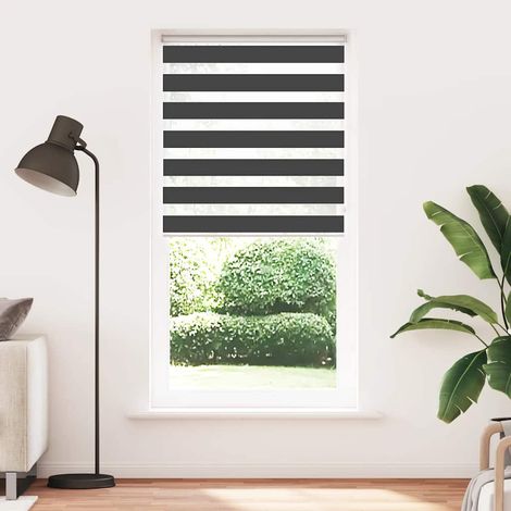 Maison Exclusive - Estor cebra negro 105x200 cm tejido ancho 100,