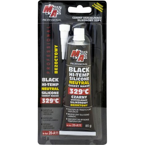 009856 MA profesional - Sellador de silicona negro 329°C - 85g "sin ácido acético"
