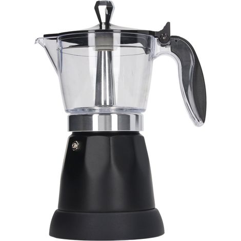 Cafetière électrique italienne portable 6 tasses (300 ml) avec couvercle transparent, prise UE 220-240 V. (1/5)