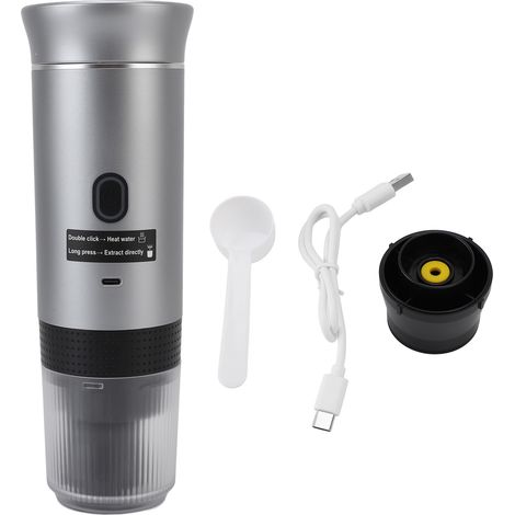 Cafetière électrique portable 120 ml en acier inoxydable 304, chauffe automatique, idéale pour les voyages, le camping, la randonnée, le bureau et la maison. (1/5)