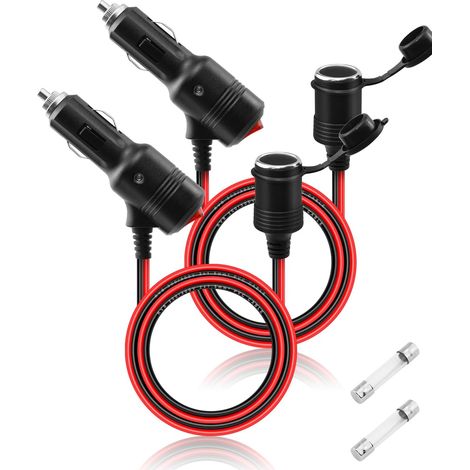 Rallonge allume-cigare 12 V avec interrupteur, 16 AWG 15 A, câble d'alimentation avec interrupteur marche/arrêt, pour réfrigérateur de voiture, aspirateur, etc. Évitez de brancher et de (1/5)