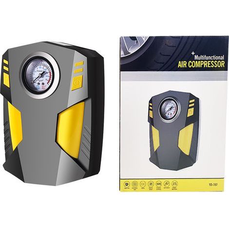 Gonfleur Pneus Voiture, Compresseur Air Voiture Portable 12V, Gonfleur Pneumatique Éléctrique Autonome avec Prise Allume Cigare pour Voiture/Moto/Paddle/Ballon/Vélo/Bouée (1/2)