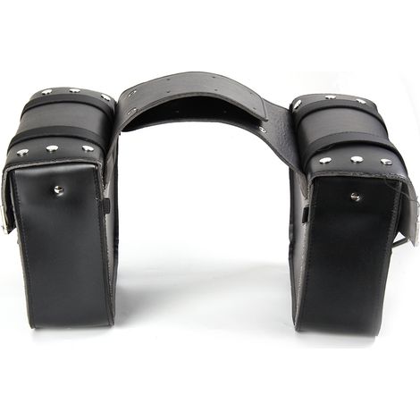 Sacoches de moto en cuir PU noir Pochette de sacs à outils de selle Fantablau