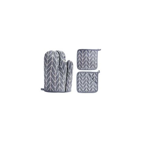 Guantes de algodón para cocina y barbacoa: fabricados con silicona antideslizante y rellenos de algodón reciclado, estos guantes son ideales para cocinar, hornear y hacer barbacoas (juego de 4, gris -