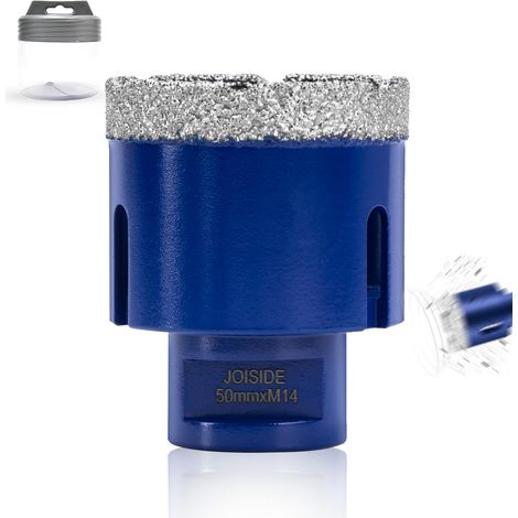 Foret à Diamant Carrelage 50 mm x M14, Foret Diamanté pour Céramique Porcelaine Marbre Granit Perçage à Sec M14 Filetage (1/5)