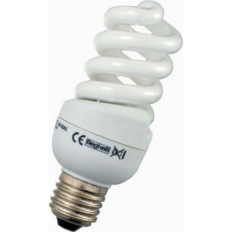 Beghelli lampadina spirale 25w = 110w e27 2700k luce calda 1600lm rapida no led (1/2)